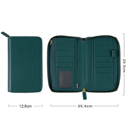 Moterm Zip Leather Cover for Weeks - Suitable for Hobonichi Weeks and Weeks Mega Notebook Planner (Pebble Deep Teal)