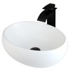 Lonuebu Bathroom Vessel Sink 16 Inch,Oval Vessel Sink Ceramic White