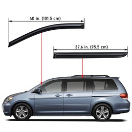 Lightronic Extra Durable Outside Mount Auto Vent Window Visor, Fits 2008-2010 Honda Odyssey, UV Protection Rain Guard, Smoke Original Wind Deflector, No-Drill Easy Install, 4-Pcs