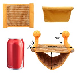 MinrzPet Bearded Dragon Accessories, Plush Hammock with Wooden Frame and Suction Cups for Reptile, Hammock for Gecko, Bearded Dragon, Snake and Other Small Reptiles