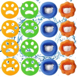 16pcs Pet Hair Remover Washing Machine, Reusable Pet Hair Remover, Cat Hair Remover, Dog Hair Removal, Lint Balls Washing Machine for Dog Hair and Cat Hair Remover Washing Machine