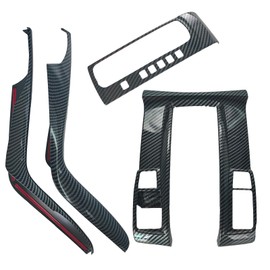 Center Console Automatic Gear Shift Panel Cover ABS Carbon Fiber Compatible with Honda Civic 2016-2021 Center Consoles Cover (4Pcs)