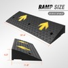 DNA MOTORING 2pcs 4.3" Rise Rubber Arrow Curb Ramp Heavy