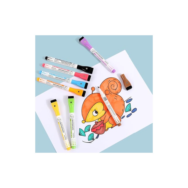 taobosec Dry Wipe Marker Set 8 Colours Wipe Clean Whiteboard