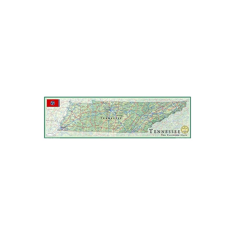 Tennessee State Map - 16.5 x 58.1 Inches - Paper