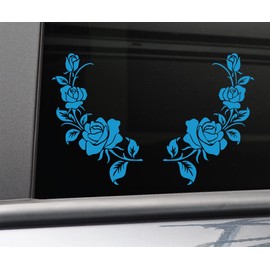 Nashville Decals Blue Rose Roses Pair (Left and Right) Vinyl Decal Car Truck Bumper Window Stickers
