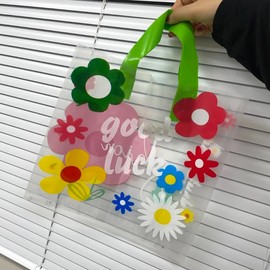 10 PE shopping bags (colored flowers) 4ea