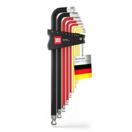 INBUS® 75558 Germany Set 9-Piece 1.5-10 mm with ColorGrip and Ball Head | The original. Made in Germany – Hexagon Socket – Allen Key