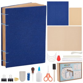 WEBEEDY DIY Coptic Stitch Bookbinding Kit Bookbinding Accessory Set for DIY Bookbinding Crafts and Sewing, 61 Pieces Hardcover Journal Craft Kit for Beginners, 10 x 15 cm (A6)