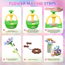 Plunack Flower Press Children, Craft Girls from 4 5 6 7 8 9 10 Years, DIY Children Flowers Craft Toy Creative Craft Set Children's Birthday, Birthday Gift Girls 4 5 6 7 8 Years