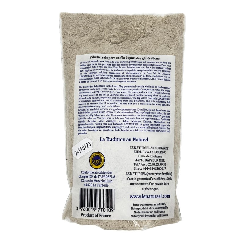 CELTIC GREY SEA SALT FINE 500g ECO PACKAGING (LE NATURSEL