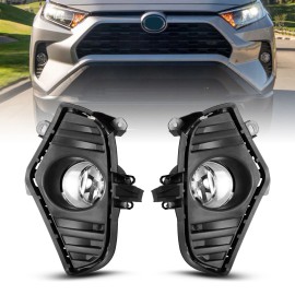 Winjet Pair Fog Lights 2019-2025 For Toyota RAV 4 Front Bumper Driving Lamps w/Wiring
