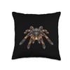 Tarantula Spider Weaving Spider Black Throw Pillow