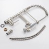 Commercial Single Handle Kitchen Sink Faucet with Pull-Down Sprayer Brushed