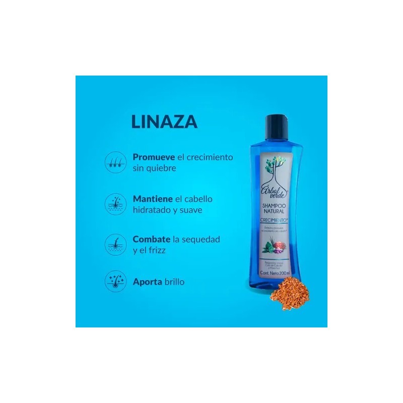 Shampoo Crecimiento De Cabello Árbol Verde 200ml Bergamota