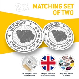 2 x 20cm Vinyl Stickers - Uruguay Map Travel Tourist Souvenir Decals 39984
