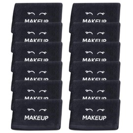 White Classic Bleach Safe Black Makeup Washcloths for Face Cleansing, 12 Pack - Super Soft Luxury Cotton Black Makeup Towels, Highly Absorbent and Quick Dry, All Makeup Remover Cloth | 13 x 13