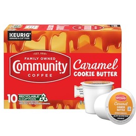 Community Coffee Caramel Cookie Butter Flavored 10 Count, Medium Roast, Keurig K-Cup Coffee Pods, 10 Count (Pack of 1)
