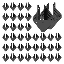Andorm 60 Pack Hurricane Ties for Rafter Brackets 2x4, 2x6 18-Gauge Joist Hangers Black, Truss Framing Brackets for Roof, Hurricane Clips for Rafters Powder Coated