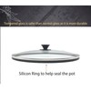 7QT Oval Glass Lid with Silicone Ring Replacement for Hamilton