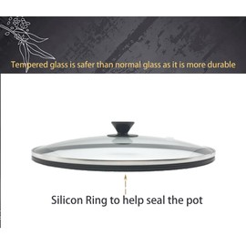 7QT Oval Glass Lid with Silicone Ring Replacement for Hamilton Beach,Crockpot, Black Decker Slow Cookers