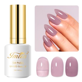 Imtiti Jelly Gel Nail Polish, 15ML Light Purple Sheer Jelly Gel Polish Soak Off LED UV Nail Gel Polish Mauve Chiffon Translucent Gel Nail Polish Nail Starter Manicure Salon Nail Kit