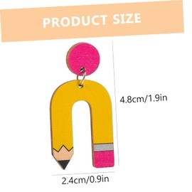 Healvian 1 Pair Geometric Teacher Earrings Unique Rainbow Pencil Design Lightweight Break Resistant for Teacher Appreciation for All Occasions Creative Beaded Earrings for Women