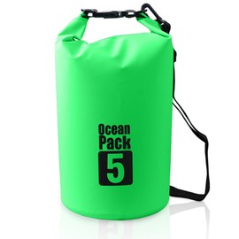 Bear Outdoor Dry Sack/Waterproof Bag for Boating, Kayaking, Hiking, Snowboarding, Camping, Rafting, Fishing and Backpacking (Green, 5L)