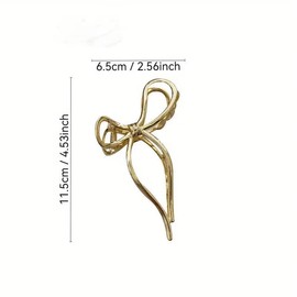 2PCS Metal Bow Hair Claw Clips Gold and Silver Hair Clips Cute Medium Hair Jaw Clamps Stylish Hair Accessories for Women