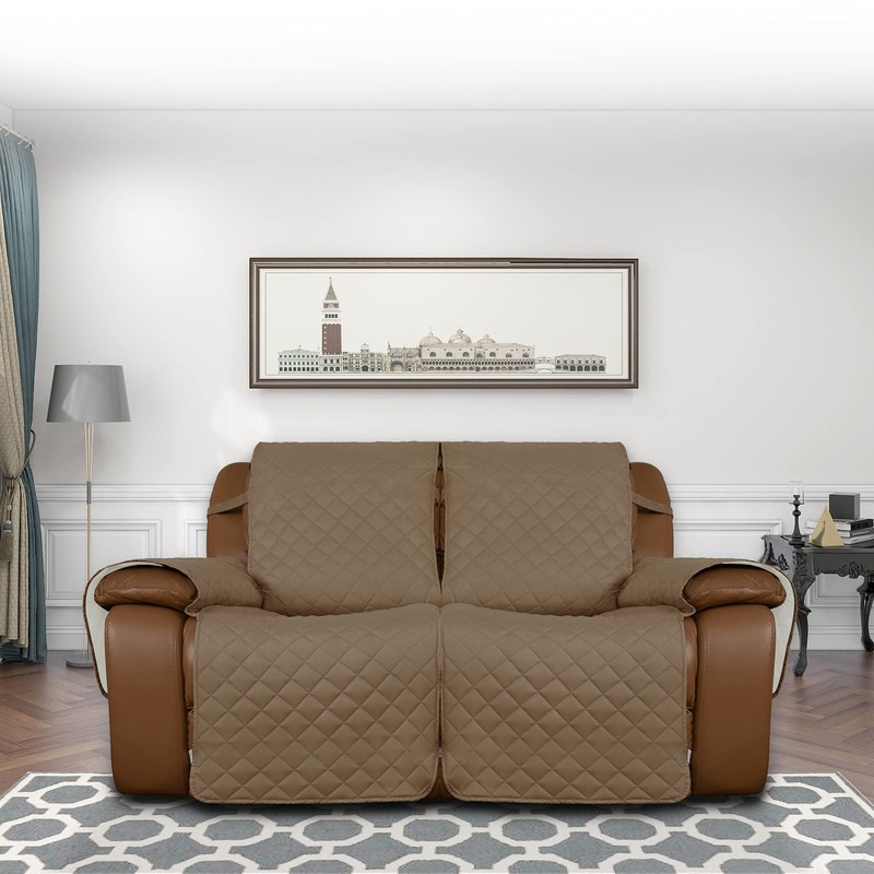 Easy-Going Loveseat Recliner Cover, Reversible Couch Cover for Double Recliner,