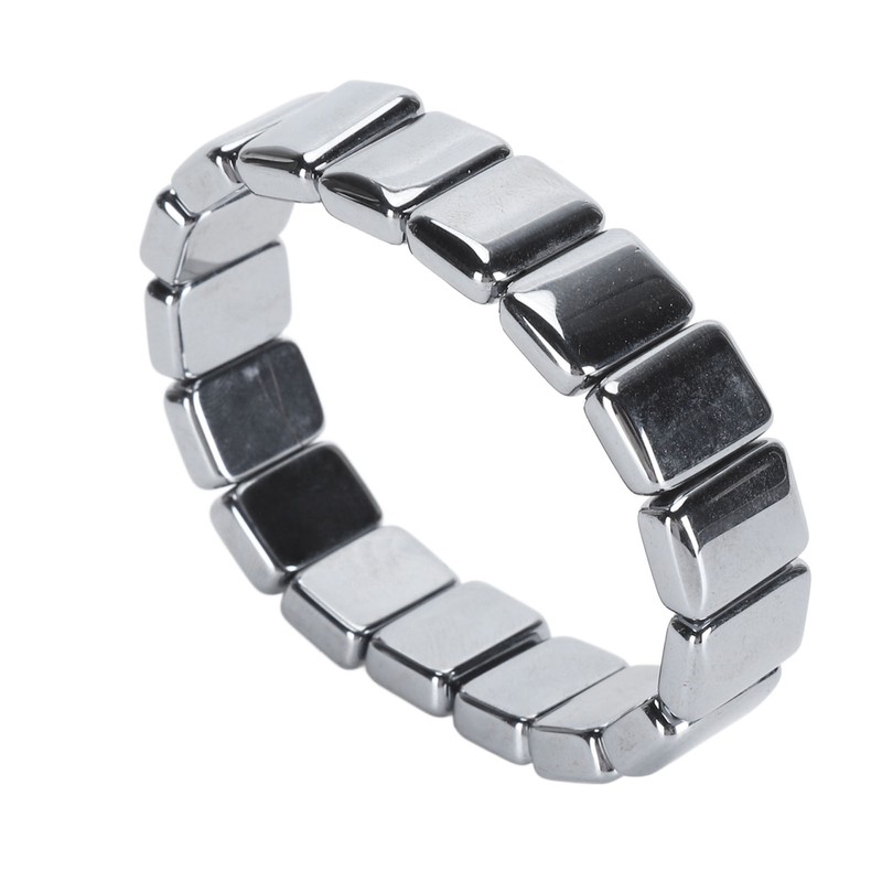Terahertz Rectangle Bead Bracelet Energy Stone Fashion Unisex Terahertz Elastic