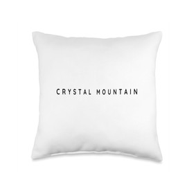 Crystal Mountain Souvenirs / Ski Resort Holiday Design Throw Pillow