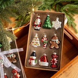 Crossover New Christmas Glass Ornament: Old Man Snowman & Snowflake Design (LF1051, Free Size) Petite Holder 9- 5ea