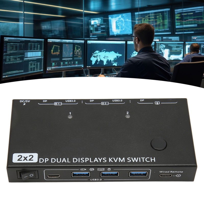 DisplayPort KVM Switch 2 In 2 Out 8K 30Hz 4