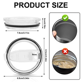 4 Pcs 20 oz Tumbler Lids Tumbler Replacement Lids Replacement Spill Proof Splash Resistant Slider for 3.11 Inch Cup Mouth Tumbler Cup