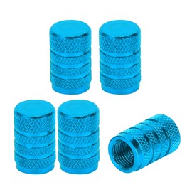 A ABSOPRO Tire Valve Stem Caps 11x17MM Car Wheel Valve Cap Aluminum Alloy Sky Blue for Car Bike Motorcycle Truck Anti Crash Tyre Valve Stem Cover Valve Dust Cap Tire Valve Cap 5 Pcs