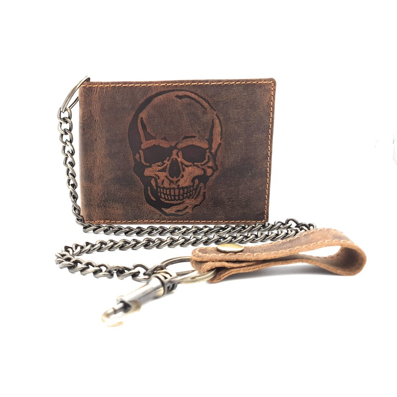 Jockey Club Genuine Leather Biker Wallet Horizontal Hunter Leather Wallet