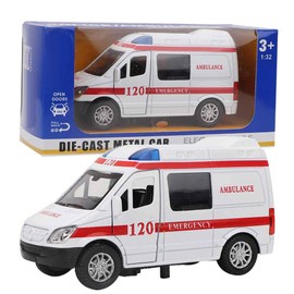 Ambulance Toy Ambulance Model High Medic Ambulance Present Alloy Child Birthday (Red)