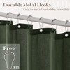 Olive Green Extra Long Linen 84 Inch Shower Curtain Bath