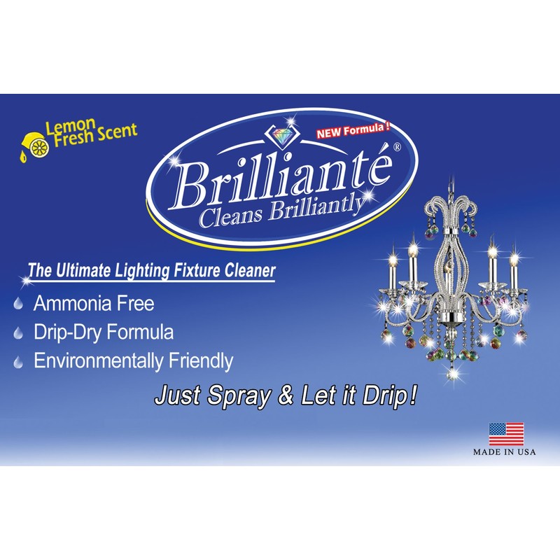 BRILLIANTÉ Crystal Chandelier Cleaner 1 Gallon Refill Environmentally Safe, Ammonia-free,
