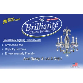 BRILLIANTÉ Crystal Chandelier Cleaner 1 Gallon Refill Environmentally Safe, Ammonia-free, Drip-dry Formula, By CrystalPlace