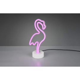 Reality Leuchten Flamingo R55240101 LED Table Lamp Plastic White with 1.8 Watt LED Pink