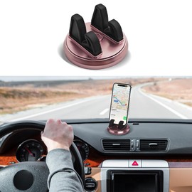 Zufoty 1 PC Car Dashboard Navigation Holder, Car Phone Holder, 360 Degree Rotating Waterproof Vehicle Cell Phone Holder, Universal Automotive Phone Fixing Device Accessories for Truck Car (Rose Gold)