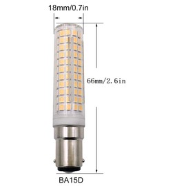 Lxcom Lighting 10W BA15D LED Corn Bulb 6 Pack Dimmable Double Contact Bayonet Base LED Bulb 80W Halogen Bulbs Equivalent JD Type T3/T4 Bulbs Warm White 3000K 1000LM for Pendants and Sewing Machines