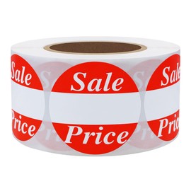HYBSK Red Sale Price Labels, Discount Stickers 1.5 Inch Total 500 Labels Per Roll (1.5" Sale Price)