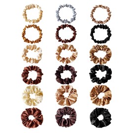 18 Pieces Of Satin Hair Rings, Simple And Versatile Hair Rings, Elastic Hair Rings, Ponytail Accessories, And Women'S Hair Accessories.