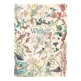 Cobble Hill 1000 Piece Puzzle Birds Country Diary: Winter-Sample Poster Included, Soft Blues, Bright Greens