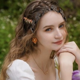 Wavy Headband,Women Hairband with Rhinestone Flower - All-Day Wear Hair Accessory Hold Flyaways for Ladies Adults Teens Casual Formal Gym Workout