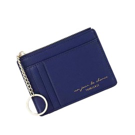 LEOLEO Thin Card Holder, Coin Purse, Fragment Case, Unisex, Key Holder, Commuter Pass/Business Card Case, royal blue