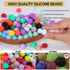 WEWAYSMILE 80 pcs 15mm Silicone Beads Loose Round Silicone Beads